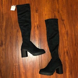 pull and bear knee boots